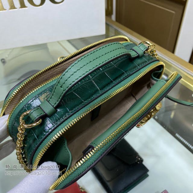 Chloe女包 克洛伊經典C Bag鱷魚壓紋鏈條相機包 Chole手提肩背斜挎包  jjh1232